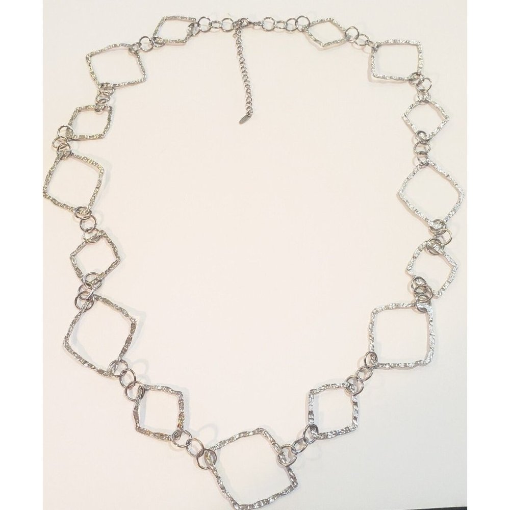 Vintage VCLM Silver Tone Necklace Estate Signed 40 inches - Picture 2 of 7